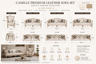 Camille Premium Leren Bankstel – Cephalische Koeienhuid Bekleding