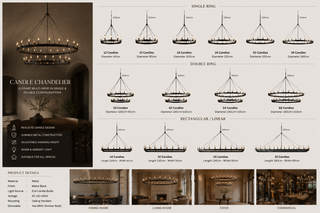 Candle Chandelier – Elegant Multi-Head in Single & Double Configurations-GraffitiWallArts