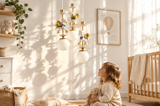 Carousel Unicorn Kids Pendant Light with Glass Globe-GraffitiWallArts