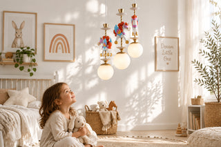 Carousel Unicorn Kids Pendant Light with Glass Globe-GraffitiWallArts