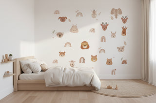 Cartoon Animal Rainbow Wall Stickers for Kids-GraffitiWallArts