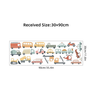Cartoon Car Construction Truck Wall Sticker for Kids