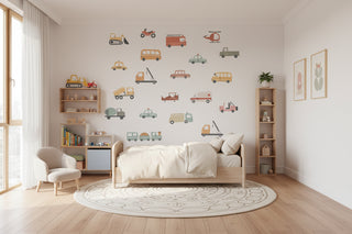 Cartoon Car Construction Truck Wall Sticker for Kids