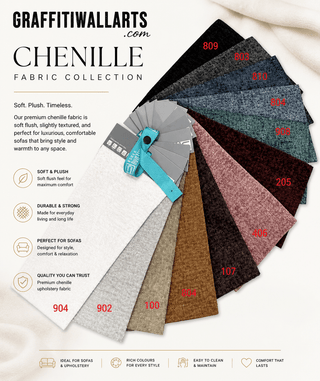 Chenille Fabric Colour Card – Soft Plush Upholstery Swatches for Sofas & Furniture-GraffitiWallArts