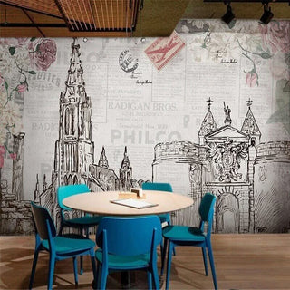City Buildings Wallpaper for Home Wall Decor-GraffitiWallArts