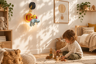 Claw Crane Elephant Kids Wall Lamp with LED-GraffitiWallArts