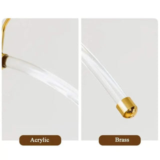 Clear Acrylic Arc Clothes Hanger with Brass Hook & End Caps – Pack of 5 or 10-GraffitiWallArts