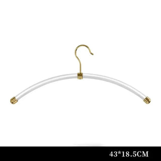 Clear Acrylic Arc Clothes Hanger with Brass Hook & End Caps – Pack of 5 or 10-GraffitiWallArts