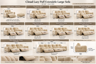 Cloud Lazy Puff Extendable Large Sofa-GraffitiWallArts