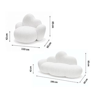Cloud Sofa Set – Multi-Size, Deep Cushioning, Premium Fabric, Modern Lounge-GraffitiWallArts