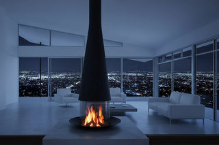 Conical Suspended Fireplace – Ceiling Hung Real Flame Designer Fireplace-GraffitiWallArts