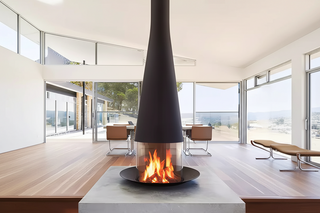 Conical Suspended Fireplace – Ceiling Hung Real Flame Designer Fireplace-GraffitiWallArts