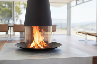 Conical Suspended Fireplace – Ceiling Hung Real Flame Designer Fireplace-GraffitiWallArts