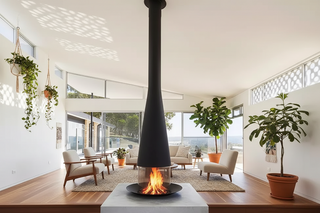 Conical Suspended Fireplace – Ceiling Hung Real Flame Designer Fireplace-GraffitiWallArts