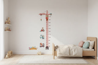 Construction Crane Height Chart Wall Sticker for Kids-GraffitiWallArts