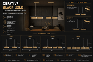 Creative Black Gold Combination Hanging Lamp – LED Pendant-GraffitiWallArts
