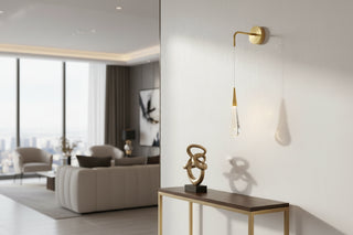 Lampadario a scala con gocce di cristallo: Illuminazione elegante