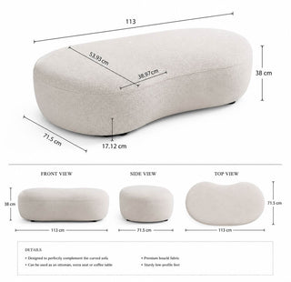 Curved Sectional Boucle Sofa Couch | L-Shaped Boucle Corner Sofa-GraffitiWallArts