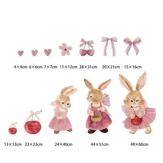 Cute Cartoon Bunny Kids Room Wall Decal Sticker-GraffitiWallArts
