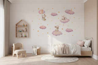 Cute Rabbit Balloon Animal Wall Stickers for Kids-GraffitiWallArts