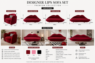 Designer Lips Sofa Set | Luxury Velvet Sofa – Premium Collection-GraffitiWallArts