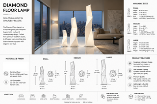Diamond Floor Lamp – Geometric Sculptural Light-GraffitiWallArts