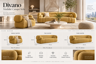 Divano Modular Canapé Sofa – 1, 2 & 3 Seater, Premium Fabric, Modern Minimalist-GraffitiWallArts