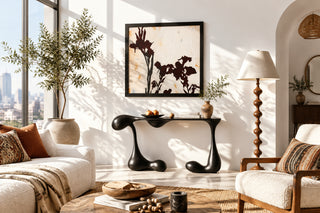 Double Loop Console Table for Entryway or Living Room – Matte Black-GraffitiWallArts