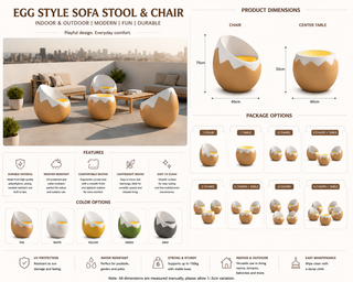 Egg Style Sofa Stool – Center Table and Chair