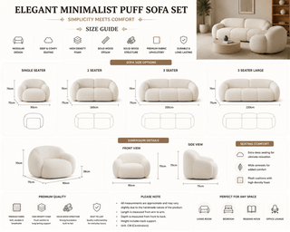 Elegant Minimalist Puff Sofa – Simplicity Meets Comfort-GraffitiWallArts