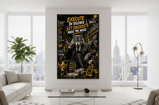 Execute In Silence Wall Street Wolf Canvas Wall Art