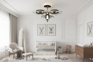 Fighter Combat Helicopter Ceiling Light for Kids Room-Kids Room Lights
