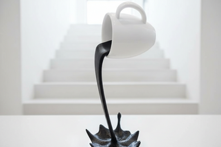 Scultura ornamentale di tazza di caffè galleggiante