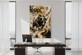 Forex Empire Graffiti Bull Canvas Wall Art