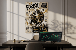 Forex Empire Graffiti Bull Wealth Freedom Canvas Wall Art