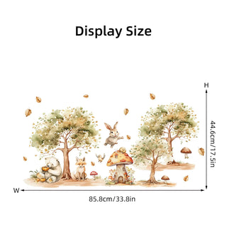 Fox Rabbit Bear Tree Wall Stickers for Kids-GraffitiWallArts