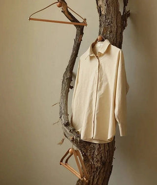 Genuine Leather Solid Oak Wood Hangers for Clothes-GraffitiWallArts