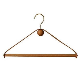 Genuine Leather Solid Oak Wood Hangers for Clothes-GraffitiWallArts