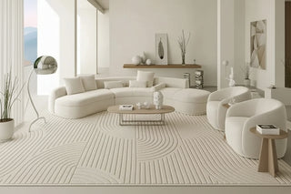 Geometric 3D Diatom Silk Rugs for Living Room-Rugs