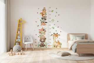 Giraffe Animal Height Chart Wall Stickers for Kids-GraffitiWallArts