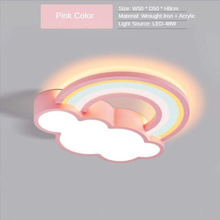 Girls Cloud Rainbow Ceiling Light | Kids Room Decor Lights-GraffitiWallArts