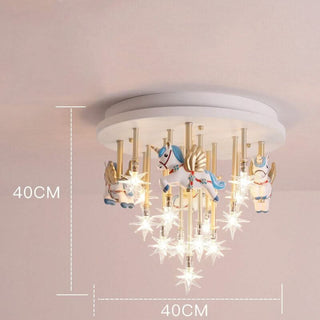 Girls Merry Go Roond Horses Ceiling Light | Kids Room Decor Lights-GraffitiWallArts