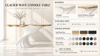 Glacier Wave Console Table – Sculptural Fiberglass Metallic Resin Entryway Table-GraffitiWallArts