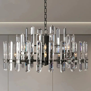 K9 Crystal Brass Metal Chrome / Black Chandelier