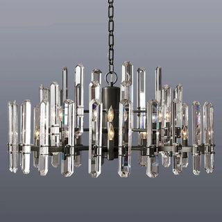 K9 Crystal Brass Metal Chrome / Black Chandelier