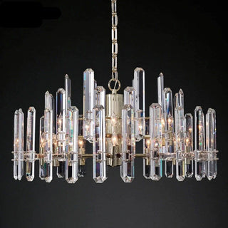 K9 Crystal Brass Metal Chrome / Black Chandelier
