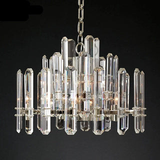K9 Crystal Brass Metal Chrome / Black Chandelier