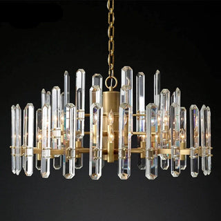 K9 Crystal Brass Metal Chrome / Black Chandelier