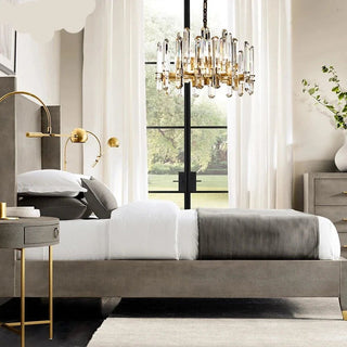 K9 Crystal Brass Metal Chrome / Black Chandelier