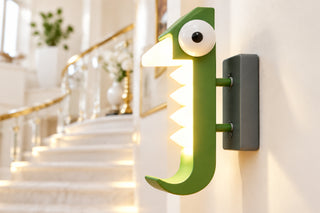 Green Chameleon Kids Wall Lamp with LED Glow-GraffitiWallArts
